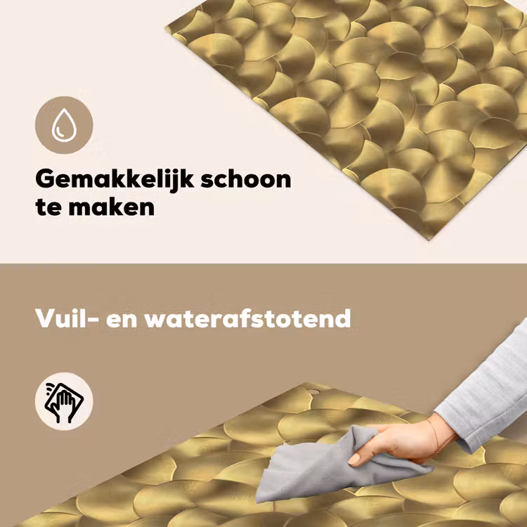 Modern - Cirkel - Goud Inductie beschemer met haakjes klein 777 -ky-schoon-nl