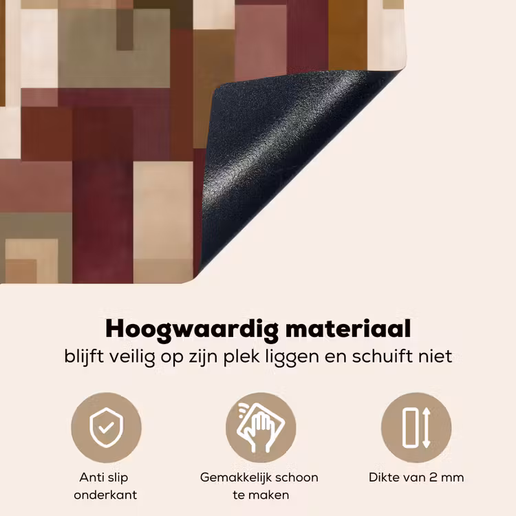 Modern - Geometrie - Kleurrijk Inductie beschemer met haakjes klein 777 -ky-onderkant-nl