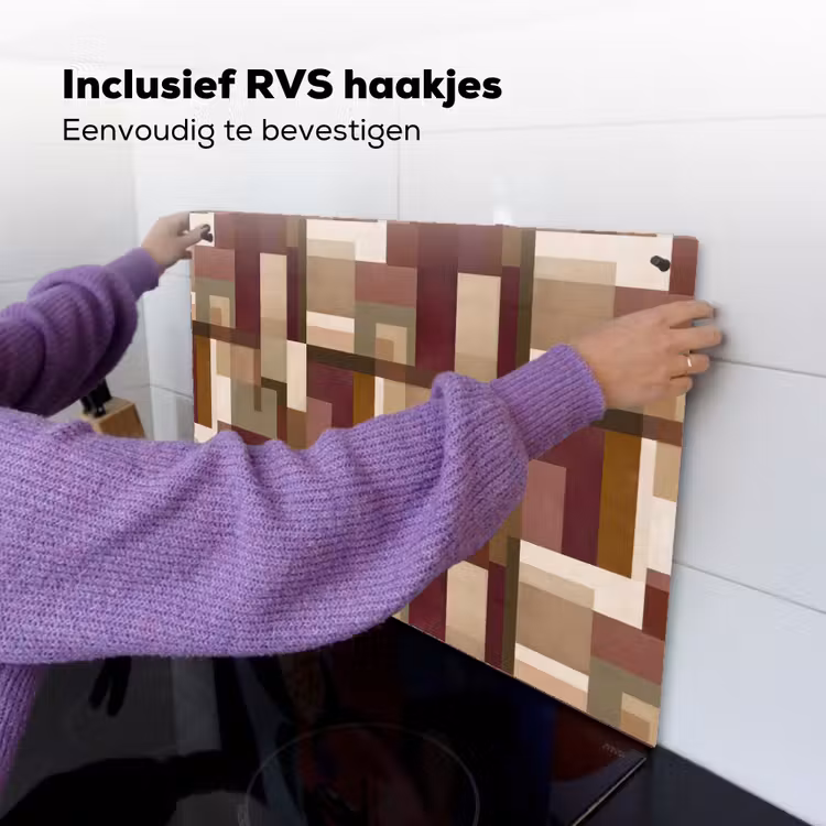 Modern - Geometrie - Kleurrijk Inductie beschemer met haakjes klein 777 -ky-ophangen-nl