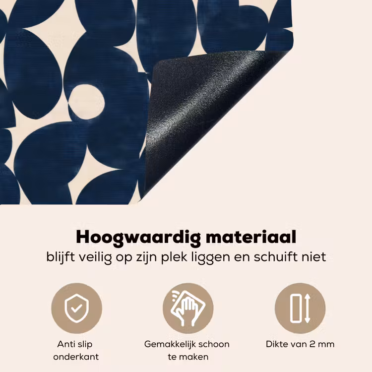 Modern - Geometrisch - Blauw Inductie beschemer met haakjes klein 777 -ky-onderkant-nl