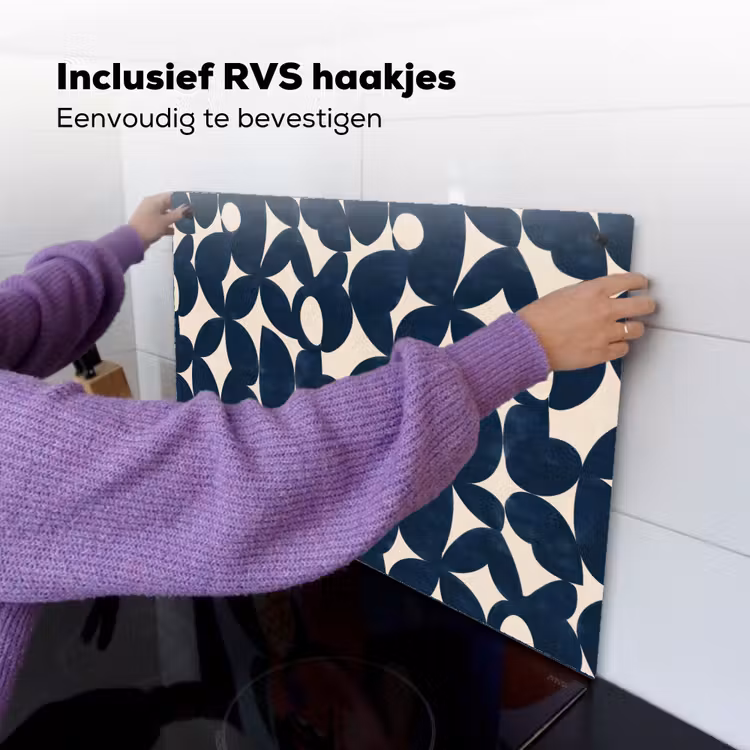 Modern - Geometrisch - Blauw Inductie beschemer met haakjes klein 777 -ky-ophangen-nl
