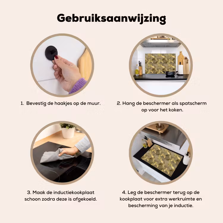 Modern - Geometrisch - Goud Inductie beschemer met haakjes klein 777 -ky-gebruik-nl