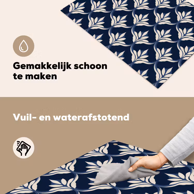 Modern - Ontwerp - Blauw Inductie beschemer met haakjes klein 777 -ky-schoon-nl