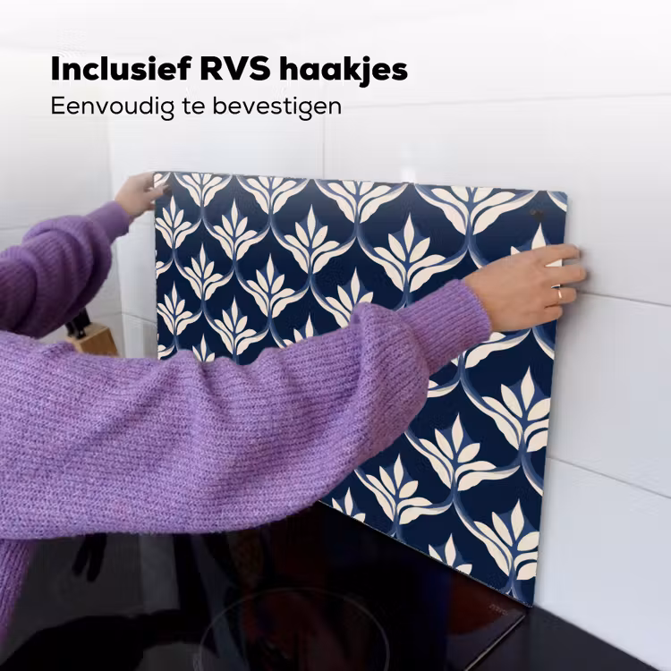 Modern - Ontwerp - Blauw Inductie beschemer met haakjes klein 777 -ky-ophangen-nl