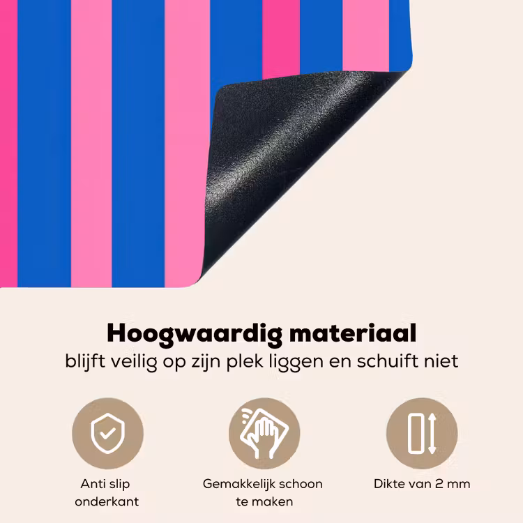 Modern - Optisch - Roze Inductie beschemer met haakjes klein 777 -ky-onderkant-nl