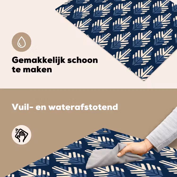 Modern - Patroon - Blauw Inductie beschemer met haakjes klein 777 -ky-schoon-nl