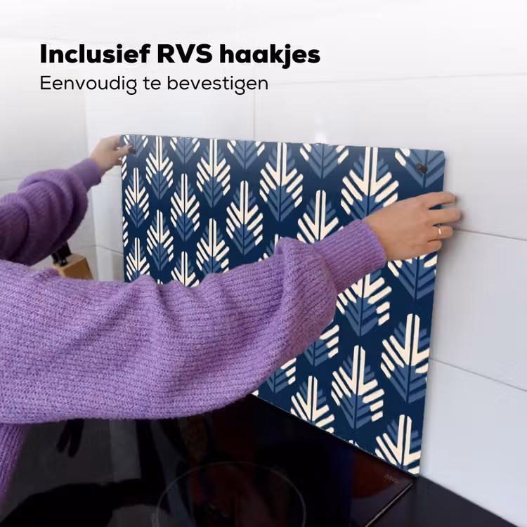 Modern - Patroon - Blauw Inductie beschemer met haakjes klein 777 -ky-ophangen-nl