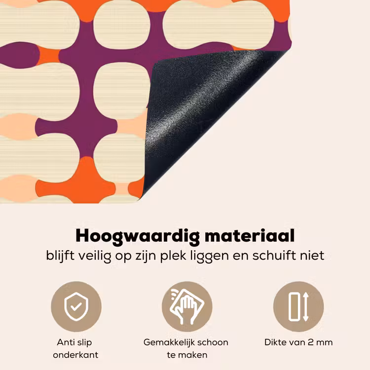 Modern - Patroon - Kleurrijk Inductie beschemer met haakjes klein 777 -ky-onderkant-nl