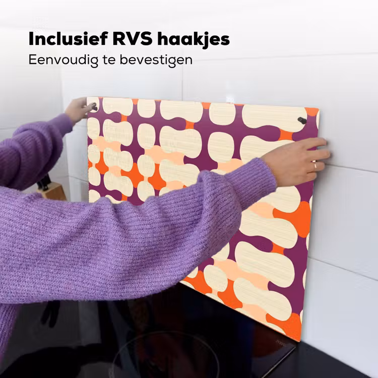 Modern - Patroon - Kleurrijk Inductie beschemer met haakjes klein 777 -ky-ophangen-nl