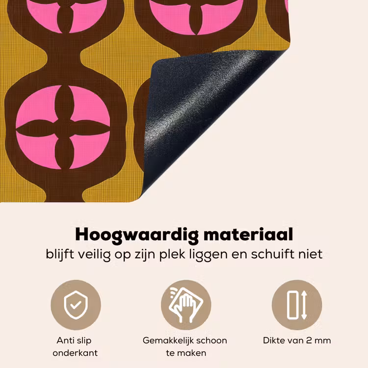 Modern - Patroon - Roze Inductie beschemer met haakjes klein 777 -ky-onderkant-nl