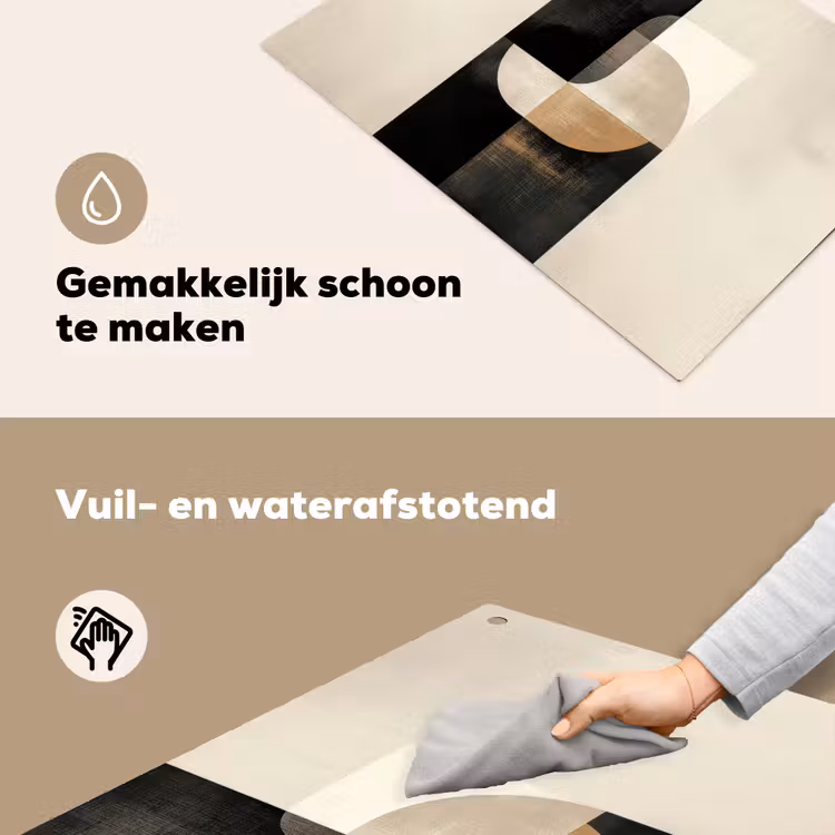 Modern - Vierkant - Vormen Inductie beschemer met haakjes klein -ky-schoon-nl