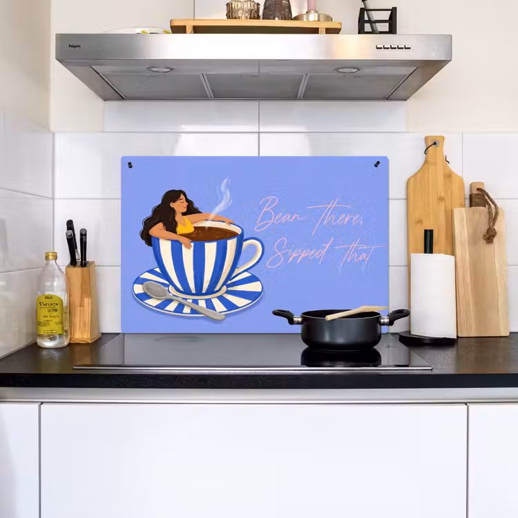 Mok - Koffie - Vrouw - Paars Inductie beschemer met haakjes klein -sfeer2