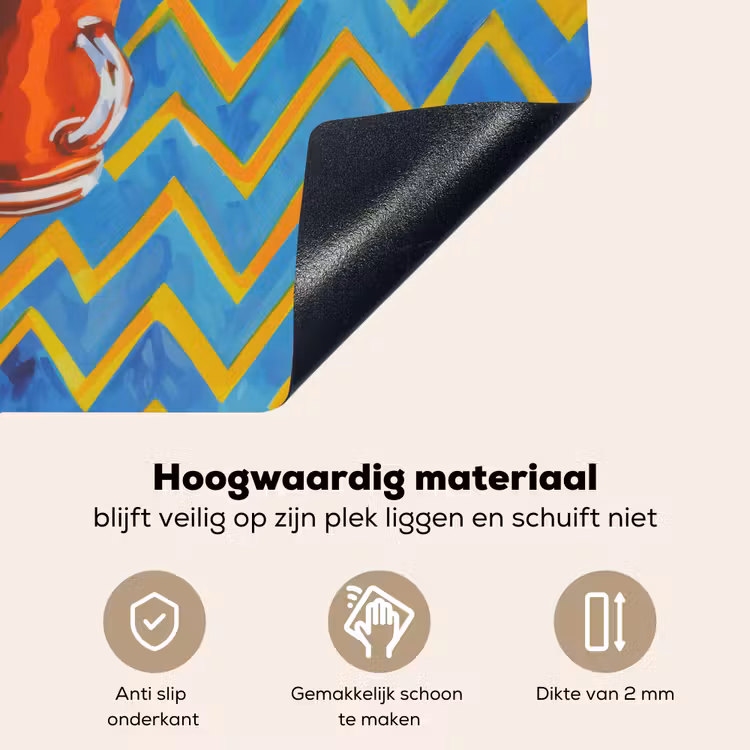 Mok - Koffie - Zigzag - Slagroom Inductie beschemer met haakjes klein -ky-onderkant-nl