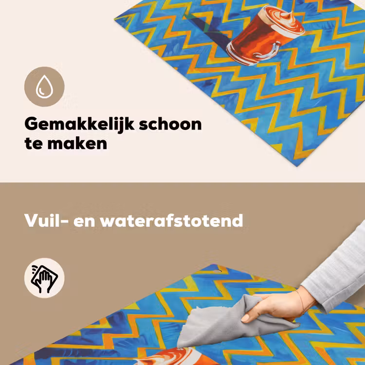 Mok - Koffie - Zigzag - Slagroom Inductie beschemer met haakjes klein -ky-schoon-nl