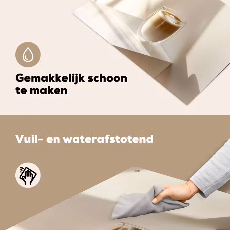 Mok - Latte - Minimalistisch - Schaduw Inductie beschemer met haakjes klein -ky-schoon-nl