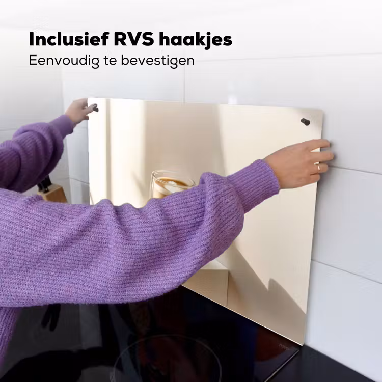 Mok - Latte - Minimalistisch - Schaduw Inductie beschemer met haakjes klein -ky-ophangen-nl