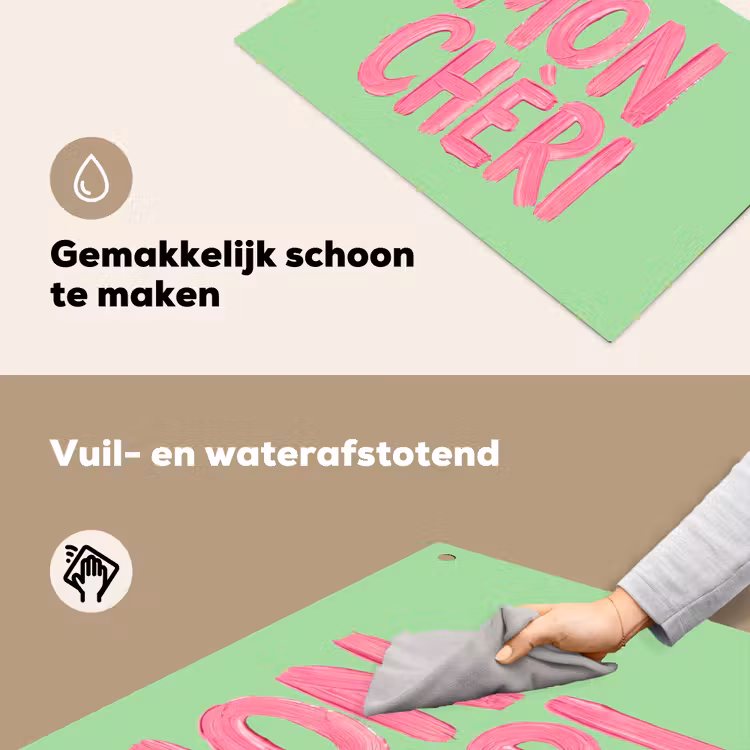 Mon cheri - Groen - Roze Inductie beschemer met haakjes klein -ky-schoon-nl