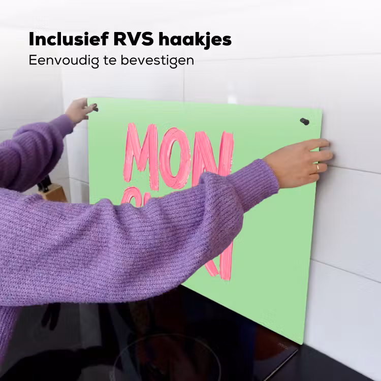 Mon cheri - Groen - Roze Inductie beschemer met haakjes klein -ky-ophangen-nl