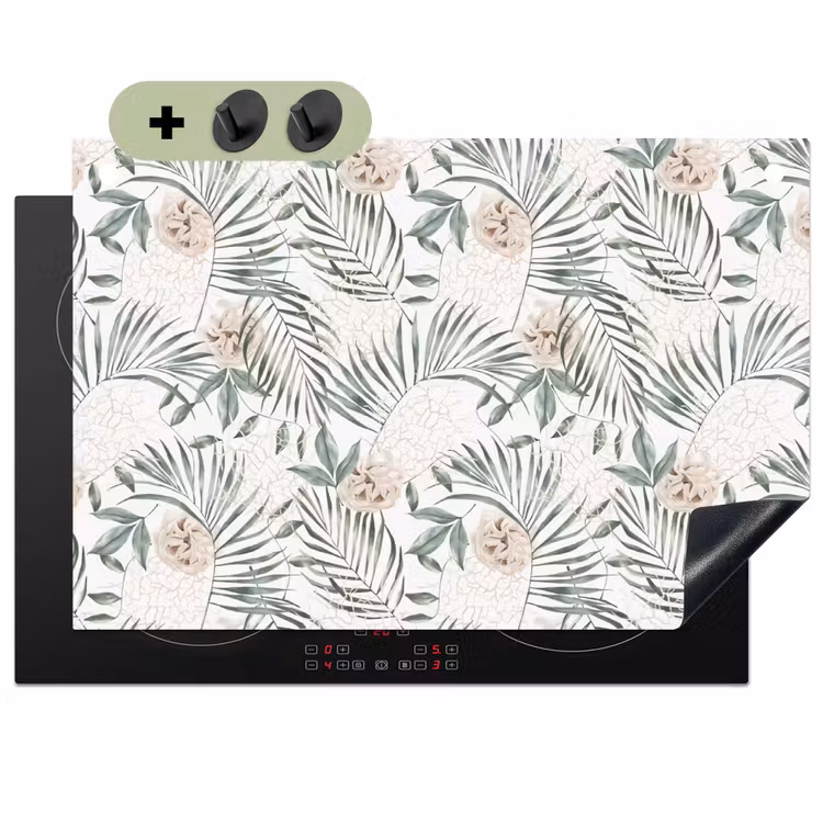 Monstera - Palmblad - Jungle - Tropisch Inductie beschemer met haakjes klein -3d