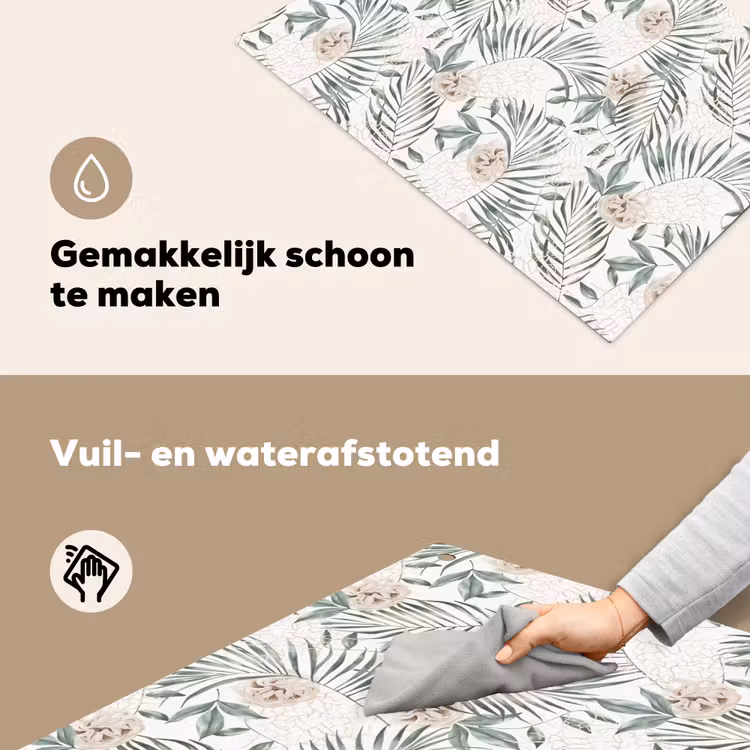 Monstera - Palmblad - Jungle - Tropisch Inductie beschemer met haakjes klein -ky-schoon-nl