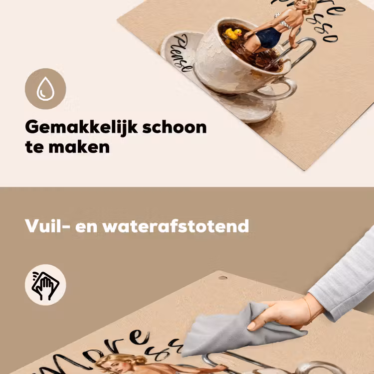 More espresso - Koffie - Eend Inductie beschemer met haakjes klein -ky-schoon-nl