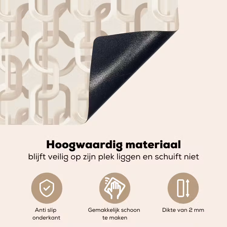 Motief - Abstract - Beige Inductie beschemer met haakjes klein 777 -ky-onderkant-nl