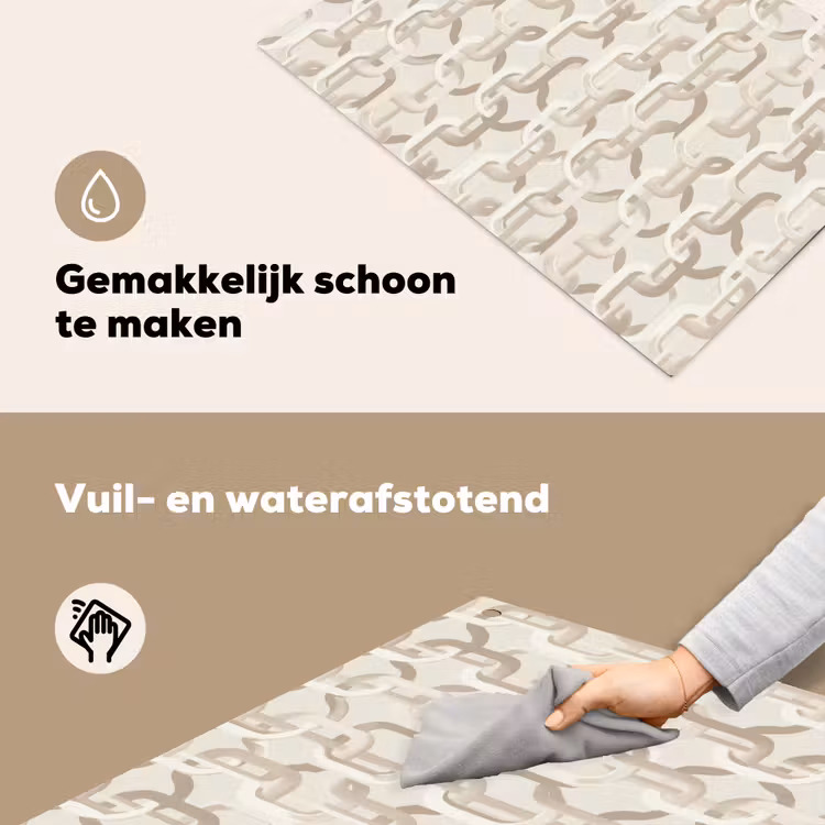 Motief - Abstract - Beige Inductie beschemer met haakjes klein 777 -ky-schoon-nl