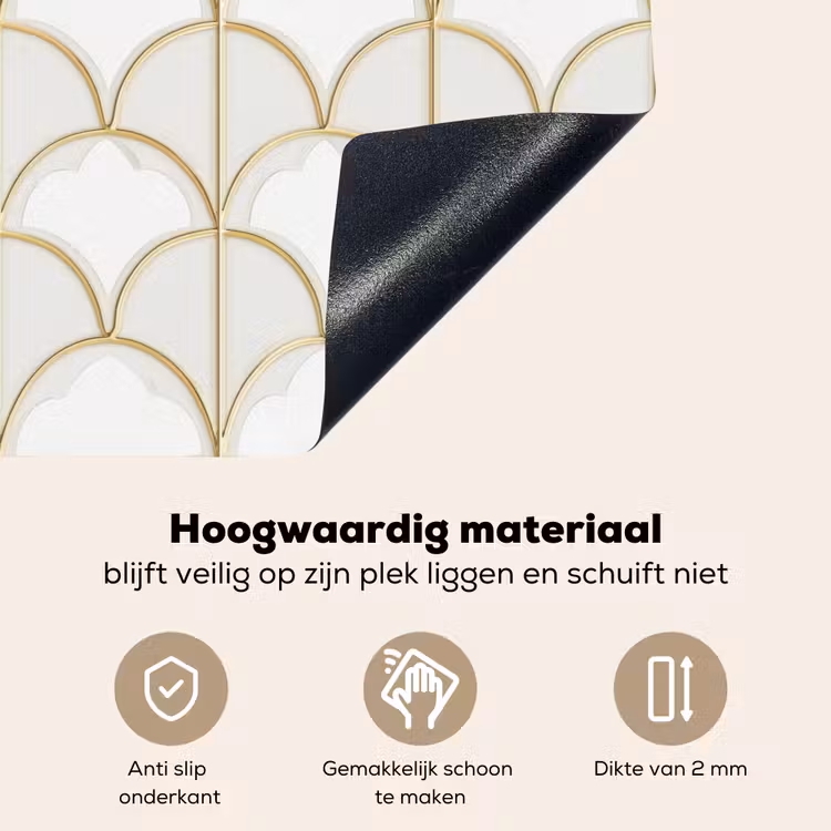Mozaïek - Bogen - Goud Inductie beschemer met haakjes klein 777 -ky-onderkant-nl