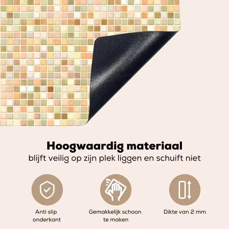 Mozaïek - Patroon - Terracotta Inductie beschemer met haakjes klein 777 -ky-onderkant-nl