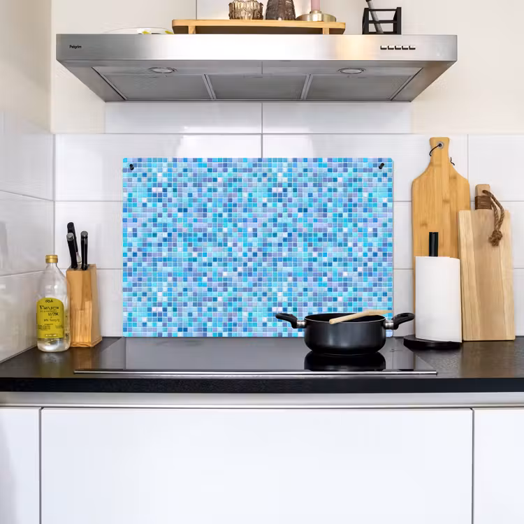 Mozaïek - Patroon - Turquoise Inductie beschemer met haakjes klein 777 -sfeer2