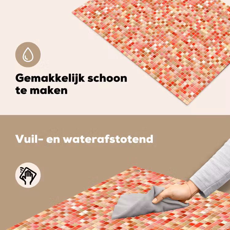 Mozaïek - Tegel - Patroon - Kleurrijk Inductie beschemer met haakjes klein 777 -ky-schoon-nl