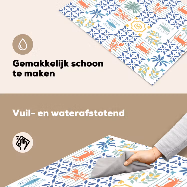 Zee - Sfeer - Mozaïek - Multi Inductie beschemer met haakjes klein 777 -ky-schoon-nl
