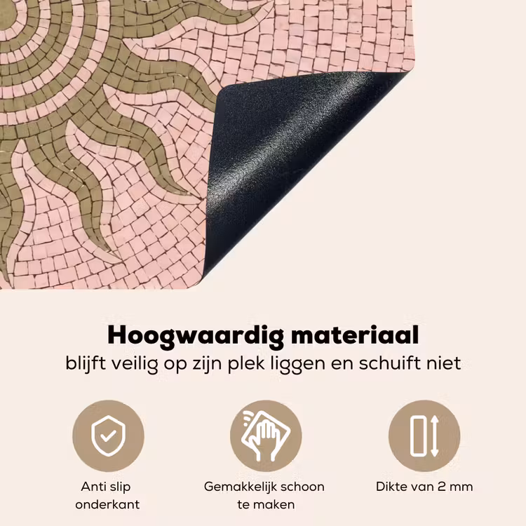 Mozaïek - Zon - Patroon - Klassiek - Roze Inductie beschemer met haakjes klein -ky-onderkant-nl