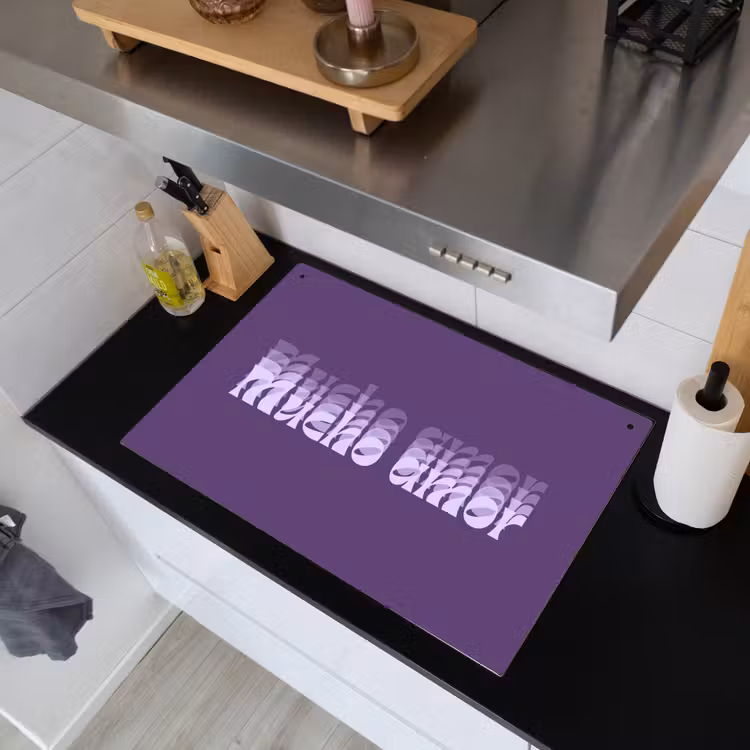Mucho amor - Paars - Grafisch Inductie beschemer met haakjes klein -ky-schoon-nl