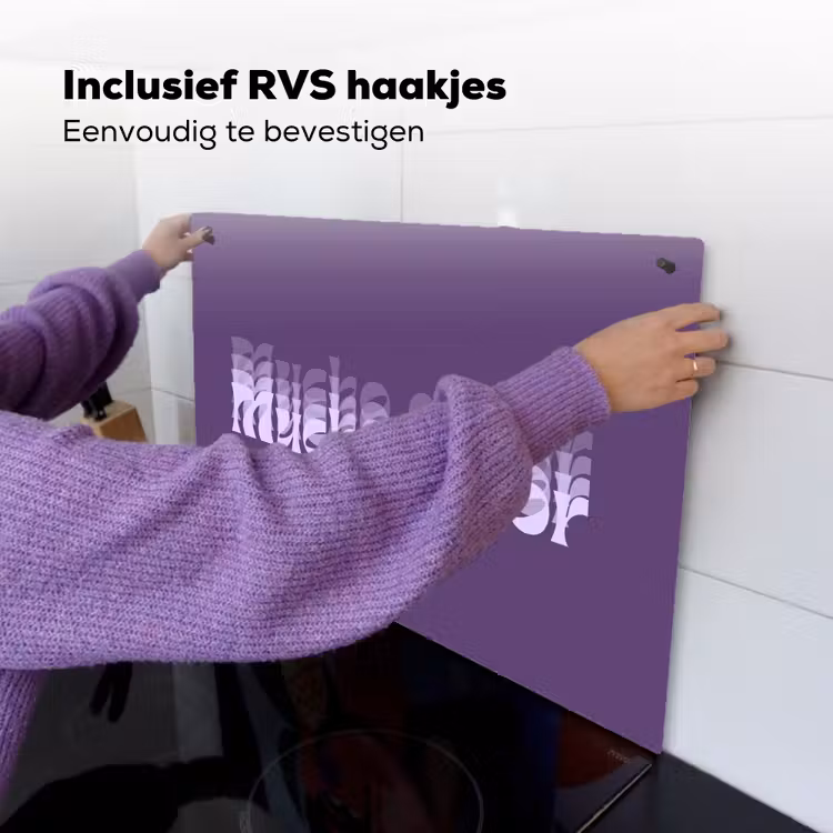 Mucho amor - Paars - Grafisch Inductie beschemer met haakjes klein -ky-ophangen-nl