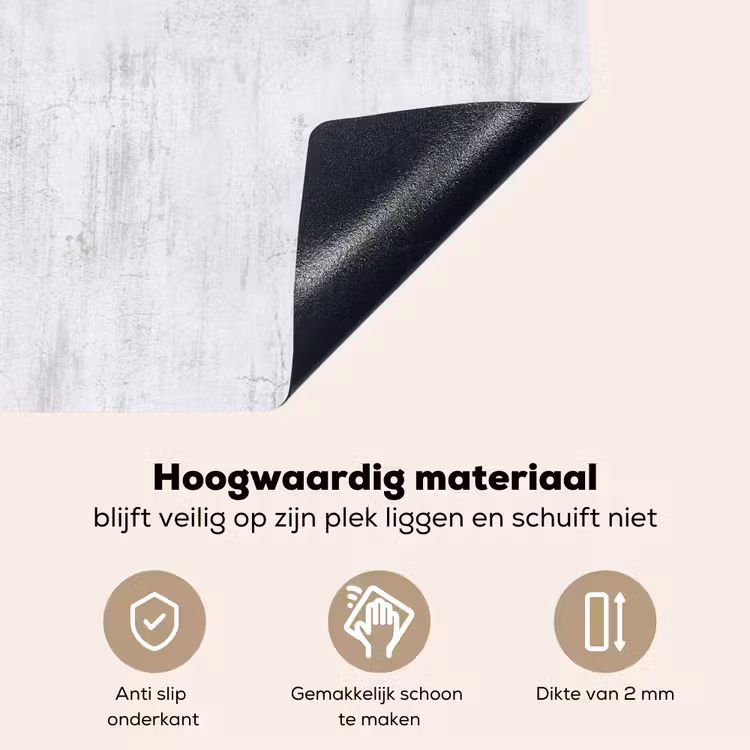 Muur - Geverfd - Wit - Onafgewerkt Inductie beschemer met haakjes klein 777 -ky-onderkant-nl