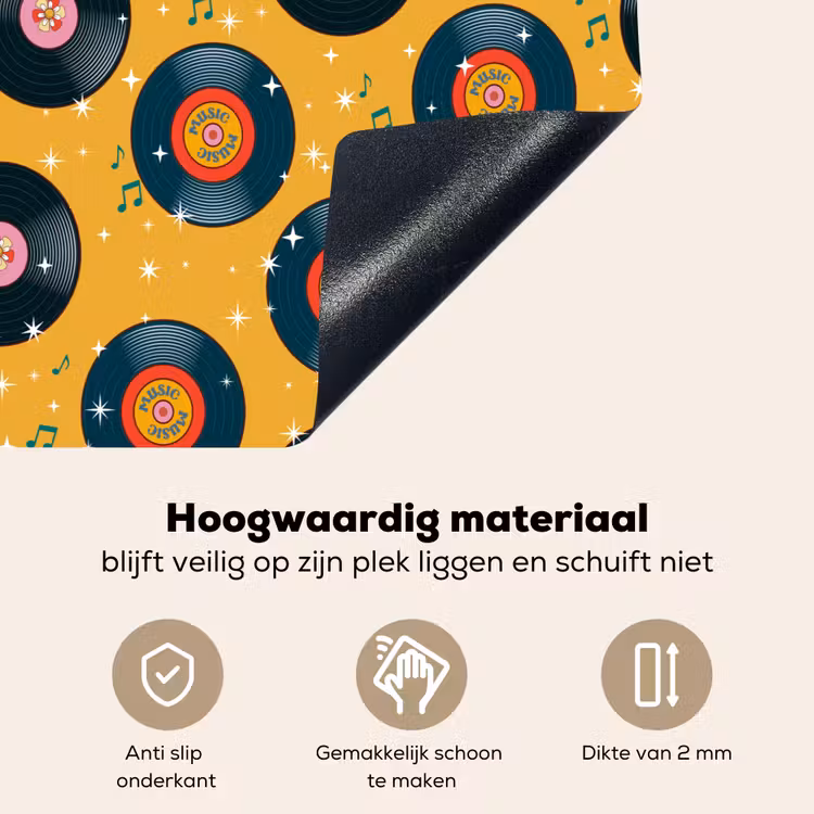 Muziek - Patroon - Geel Inductie beschemer met haakjes klein 777 -ky-onderkant-nl
