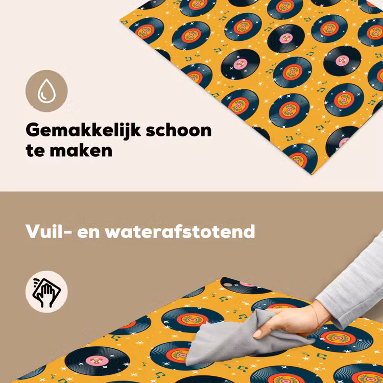 Muziek - Patroon - Geel Inductie beschemer met haakjes klein 777 -ky-schoon-nl