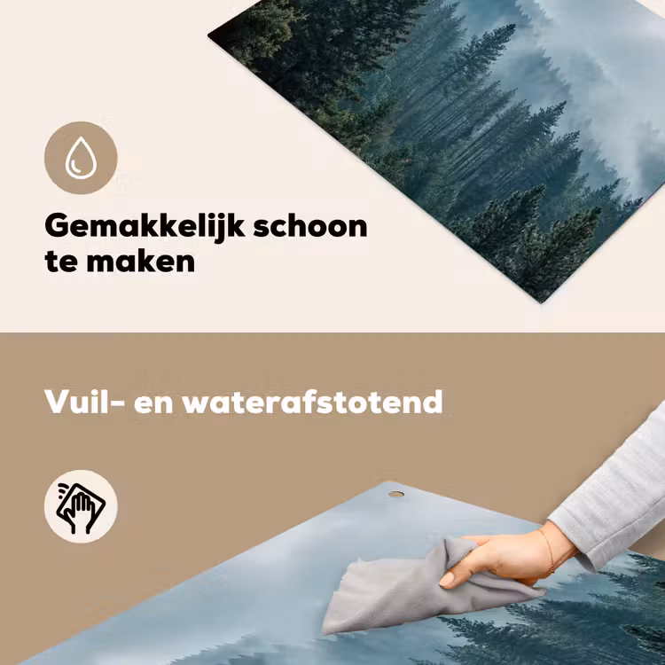 Naaldwoud - Bergen - Mist Inductie beschemer met haakjes klein -ky-schoon-nl