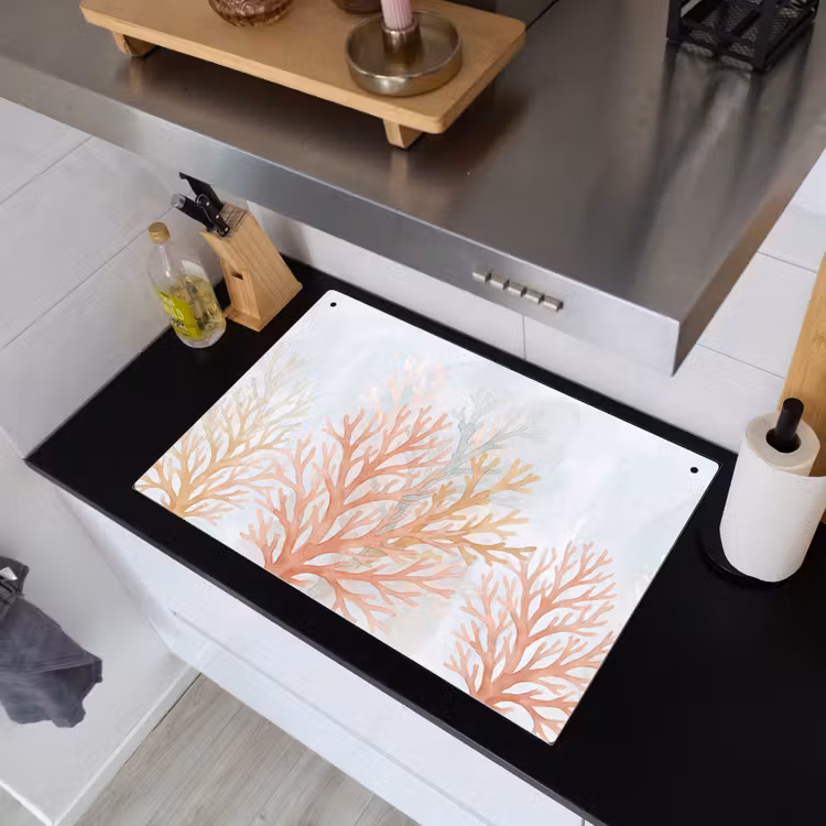 Natuur - Abstract - Aquarel - Organisch - Warm Inductie beschemer met haakjes klein -sfeer1