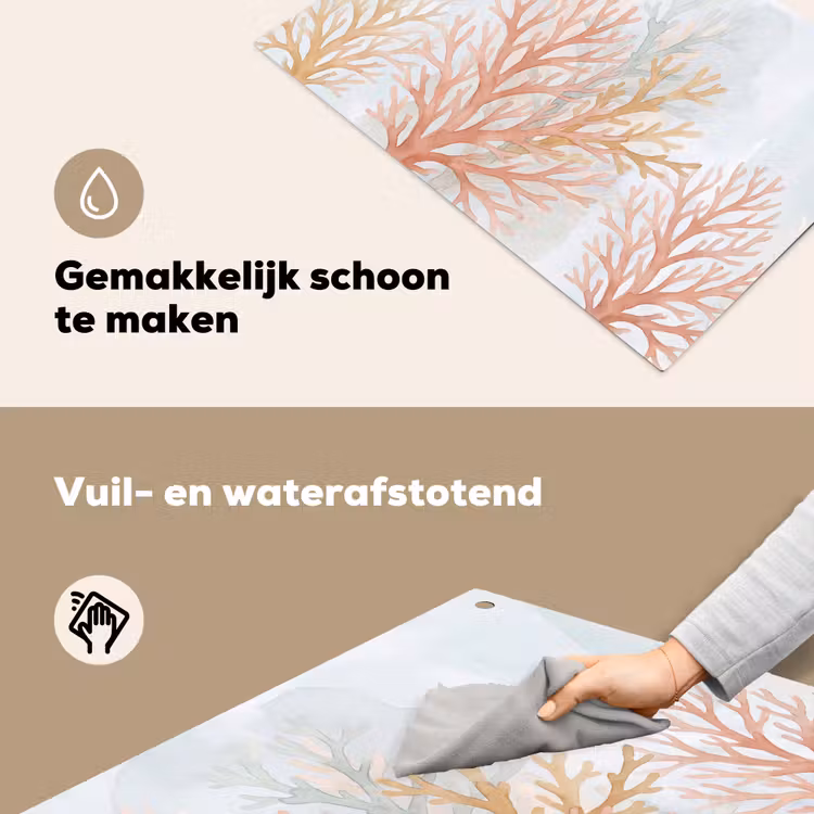 Natuur - Abstract - Aquarel - Organisch - Warm Inductie beschemer met haakjes klein -ky-schoon-nl