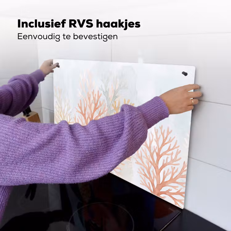 Natuur - Abstract - Aquarel - Organisch - Warm Inductie beschemer met haakjes klein -ky-ophangen-nl