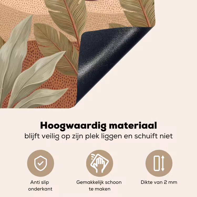 Natuur - Bladeren - Landschap - Abstract - Aardetinten Inductie beschemer met haakjes klein -ky-onderkant-nl