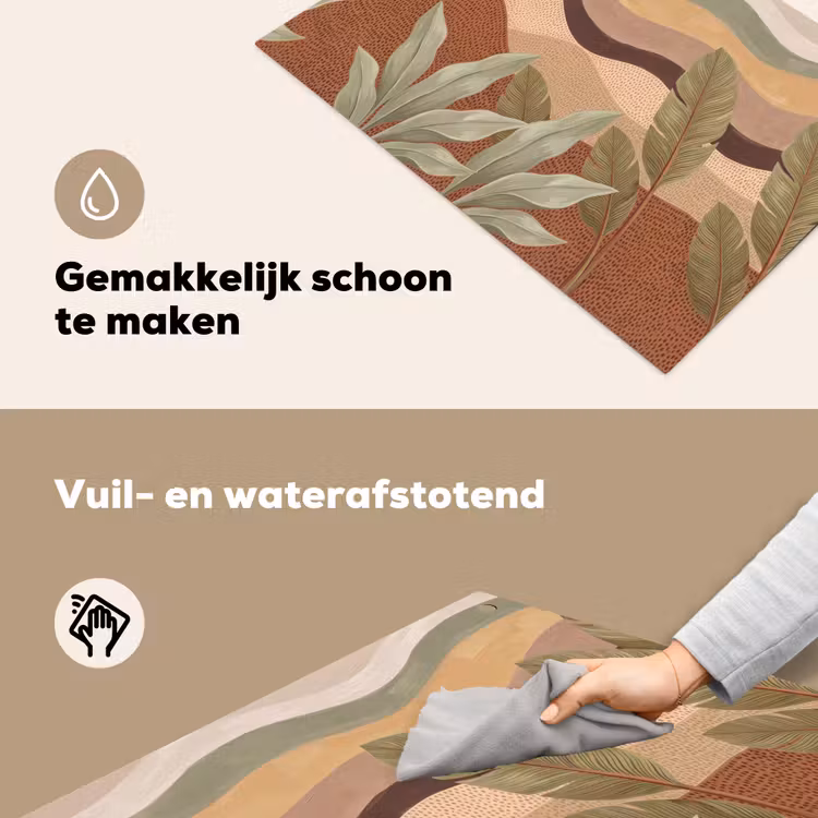 Natuur - Bladeren - Landschap - Abstract - Aardetinten Inductie beschemer met haakjes klein -ky-schoon-nl
