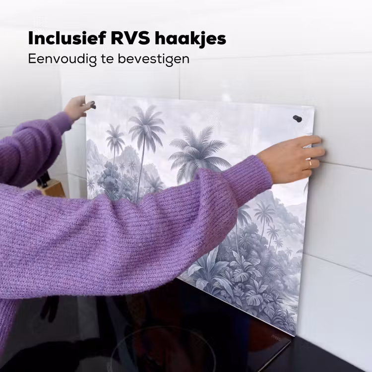 Natuur - Boom - Tropisch - Landschap - Blauw Inductie beschemer met haakjes klein -ky-ophangen-nl