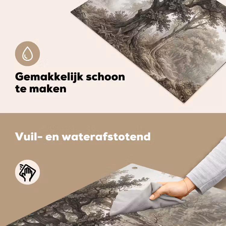 Natuur - Bos - Eik Inductie beschemer met haakjes klein -ky-schoon-nl