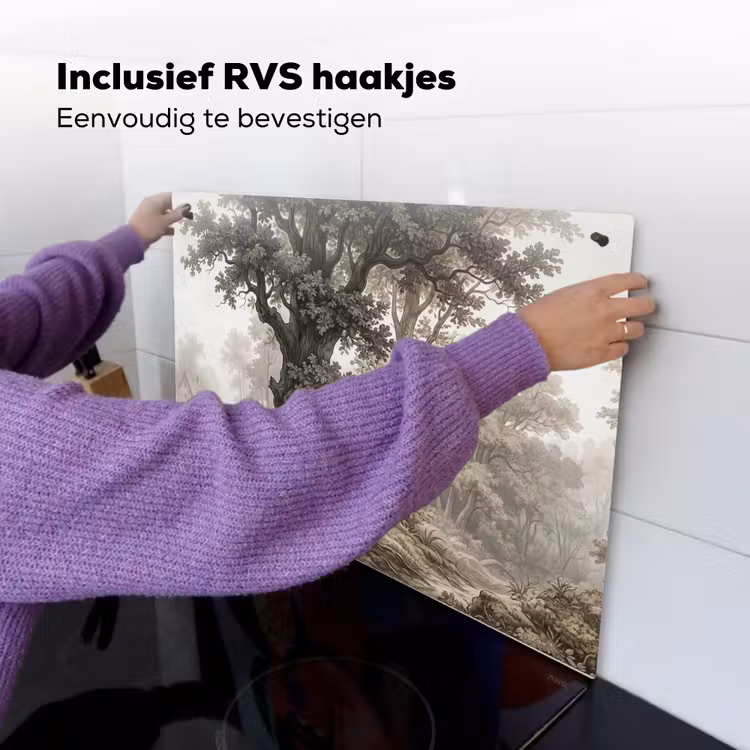 Natuur - Bos - Eik Inductie beschemer met haakjes klein -ky-ophangen-nl