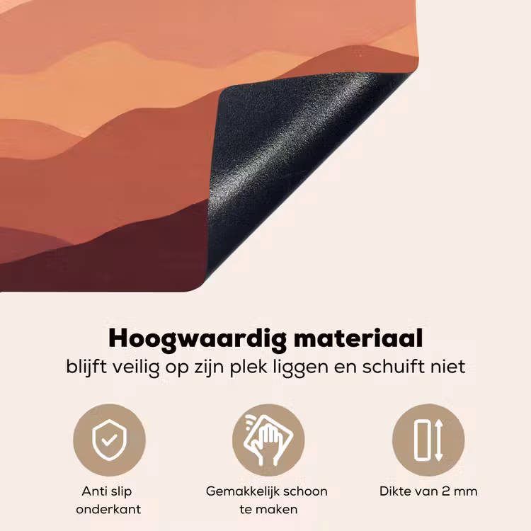 Natuur - Heuvels - Abstract - Modern - Oranje Inductie beschemer met haakjes klein -ky-onderkant-nl