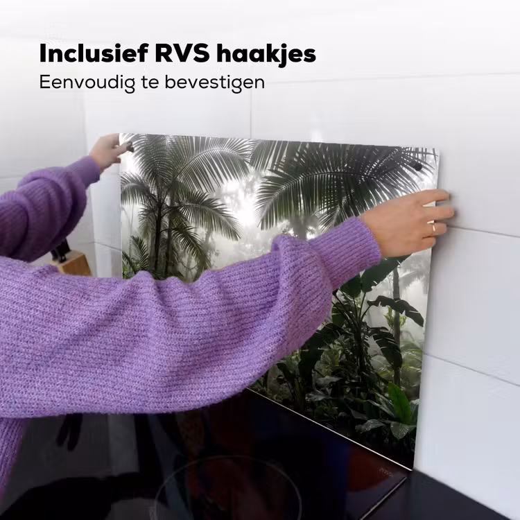 Natuur - Jungle - Mist - Groen - Bladeren Inductie beschemer met haakjes klein -ky-ophangen-nl