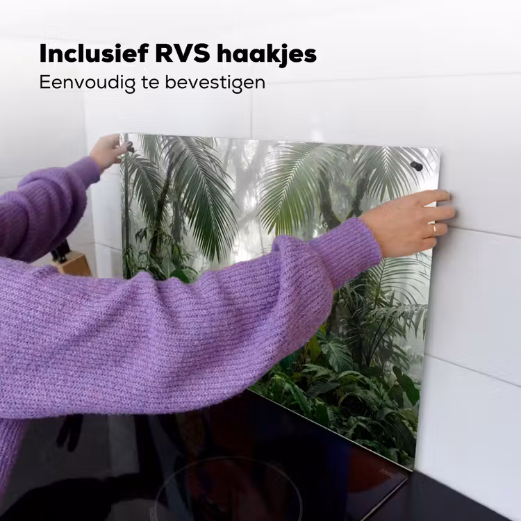 Natuur - Jungle - Mist - Tropisch - Groen Inductie beschemer met haakjes klein -ky-ophangen-nl